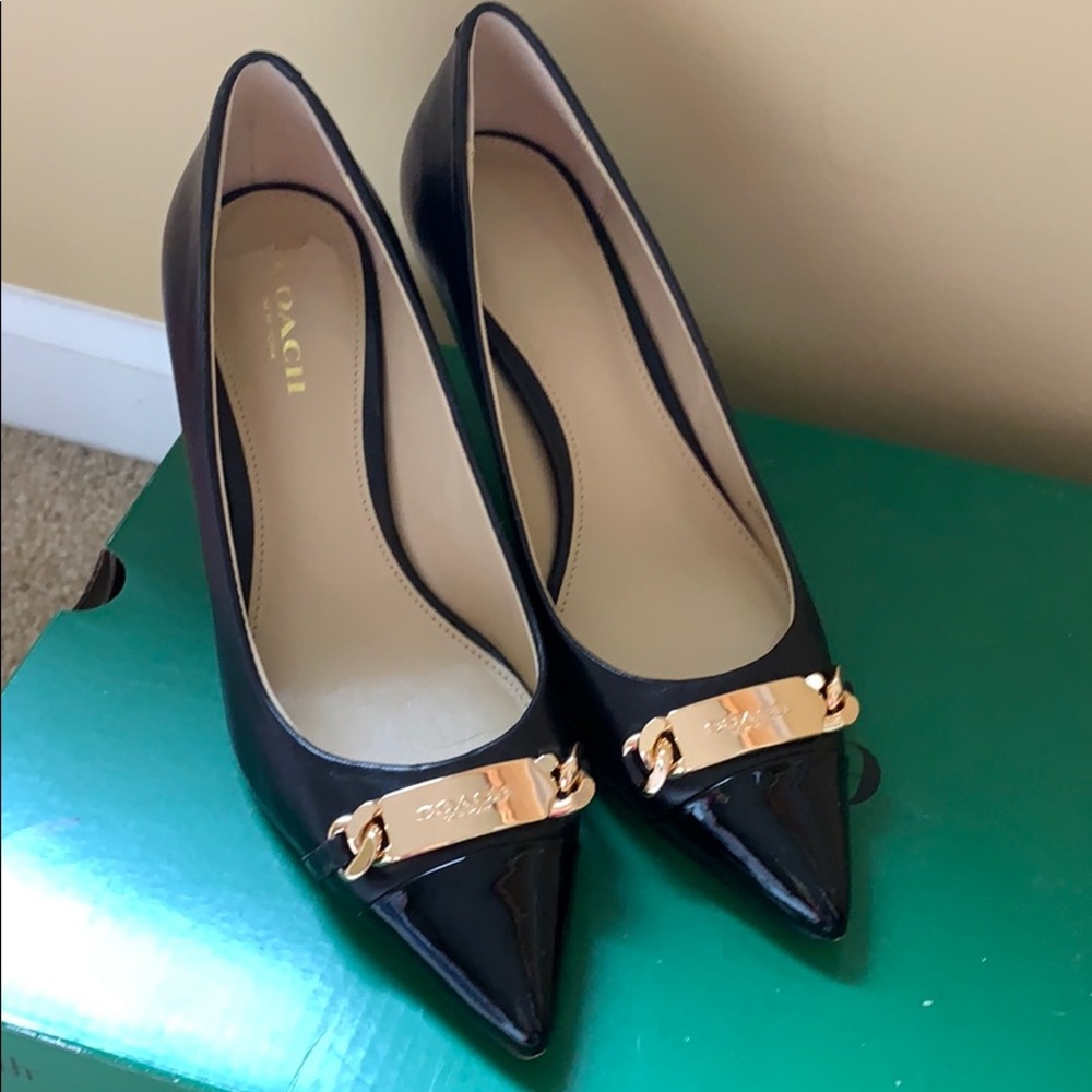 Coach black dress high heel shoes